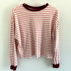 Red and maroon striped top